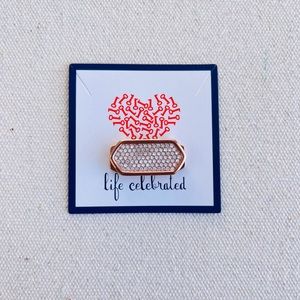 *Focal Charm* Retired KEEP COLLECTIVE Statement Geo Bar Rose Gold Pave